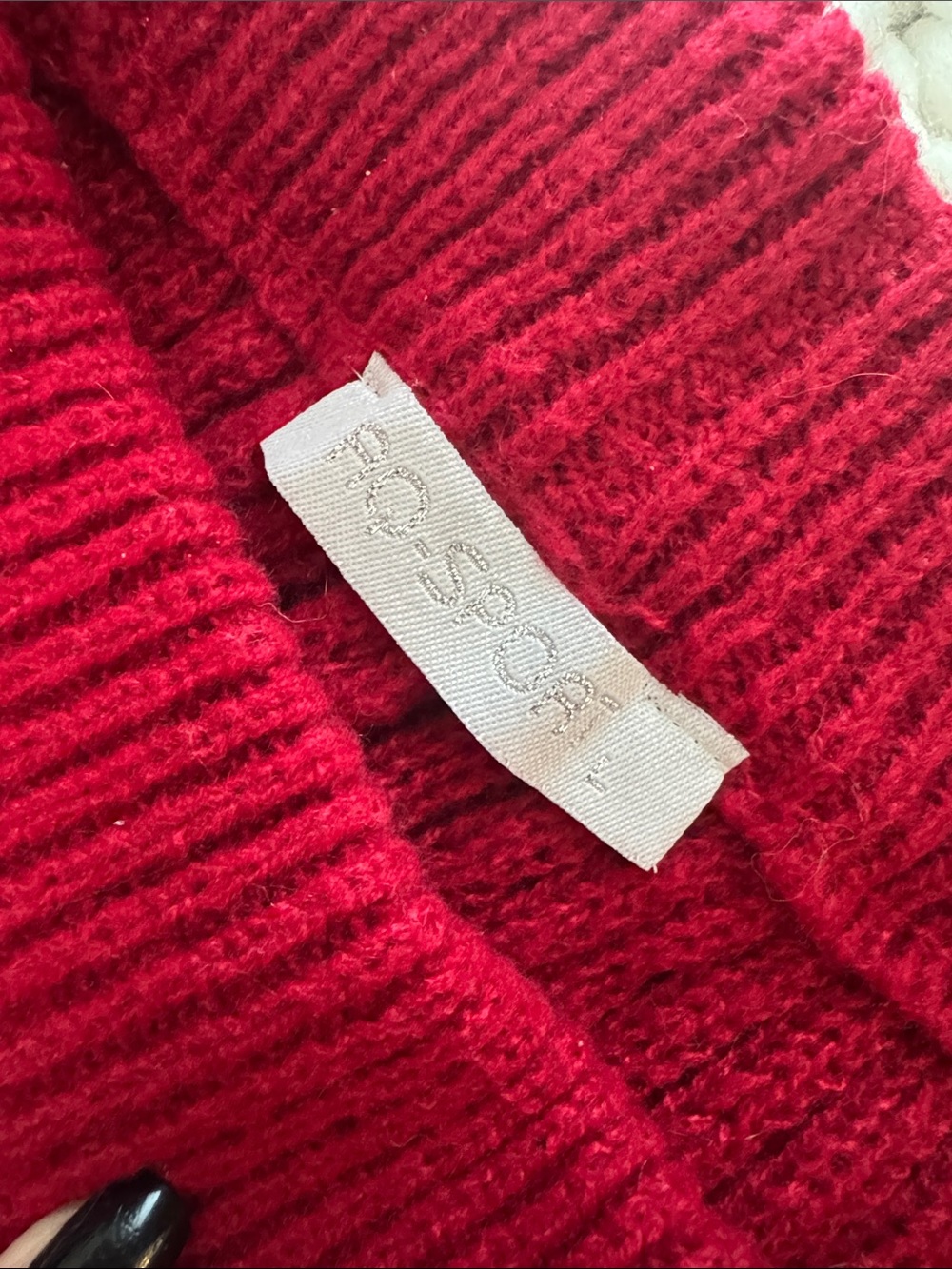 Red Ribbed Boot Cut Knit Pants - Picture 2 of 2